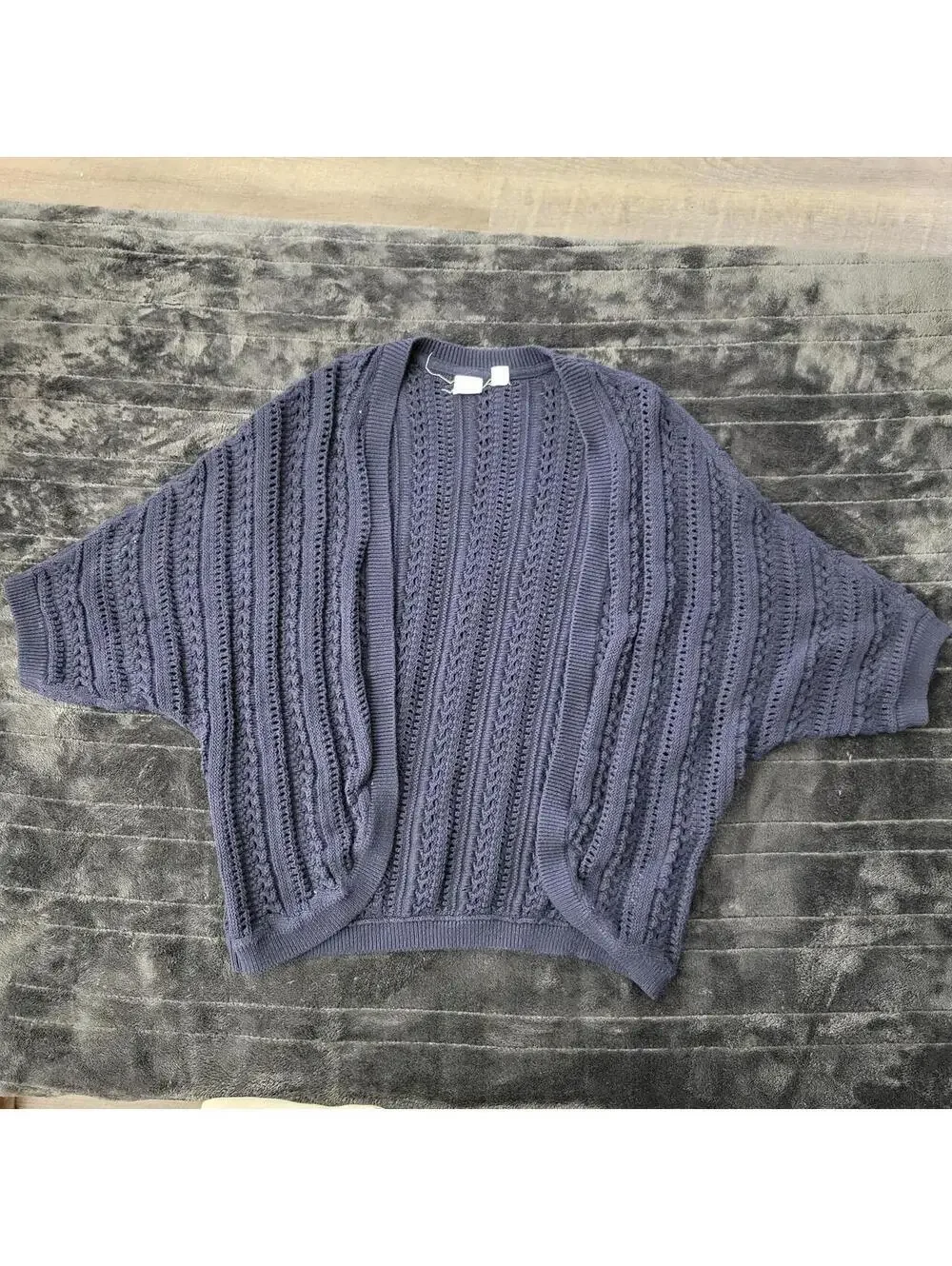Gap Kids Size 10 Navy Blue Open Knit Dolman Sleeve Cardigan